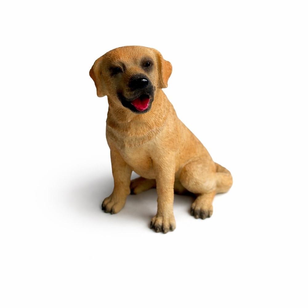 Realistic Yellow Labrador Retriever Tan Dog Figurine
